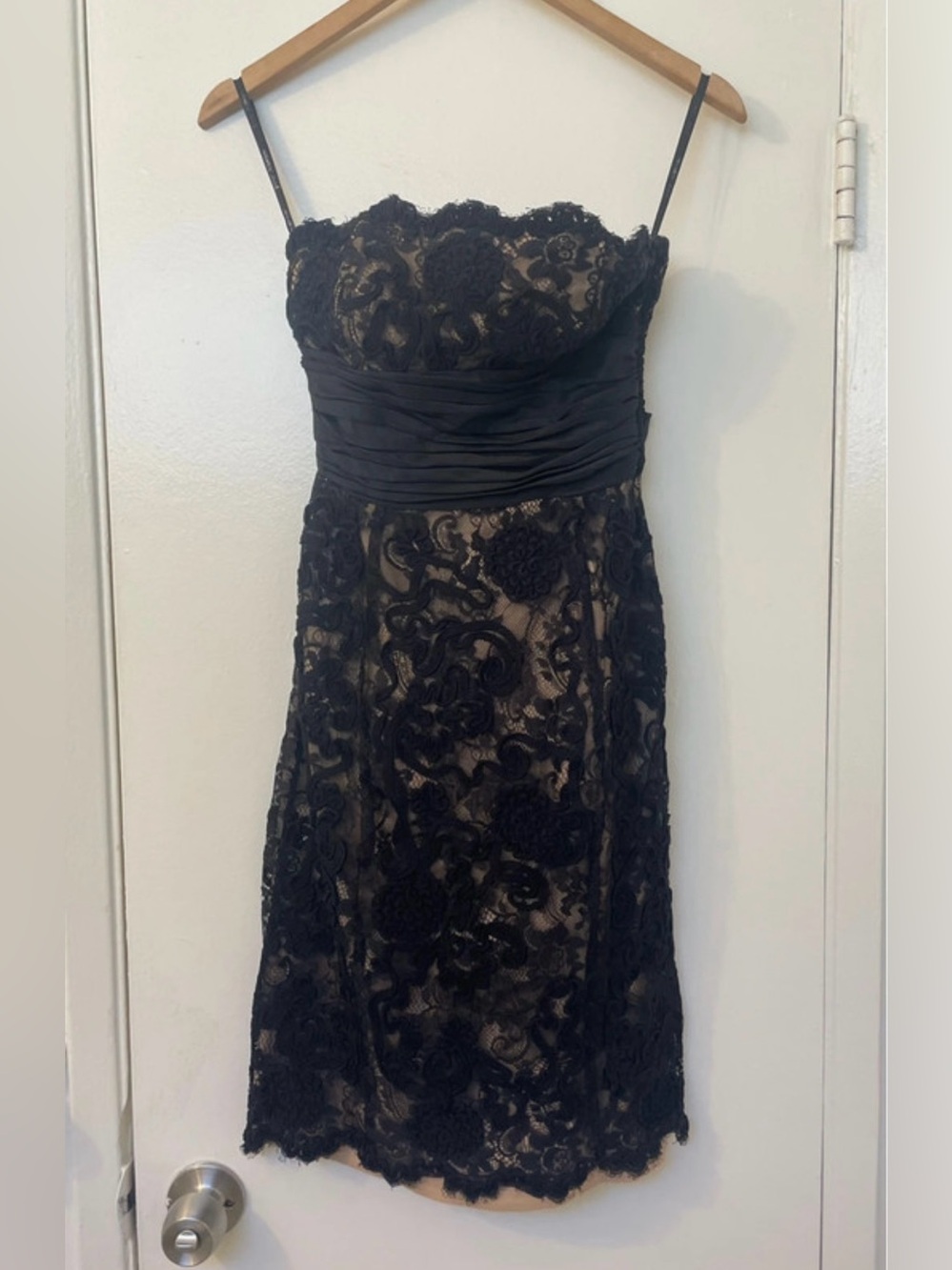 Betsey Johnson Black Lace Strapless Dress